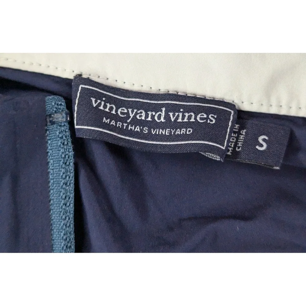Vineyard Vines Colorblock Windbreaker Jacket Mens Small Blue White 1/4 Zip